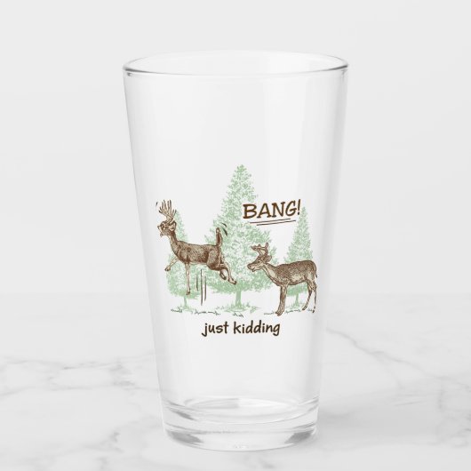 強打! ちょうどからかいます! 狩りのユーモア タンブラーグラス (正面)
