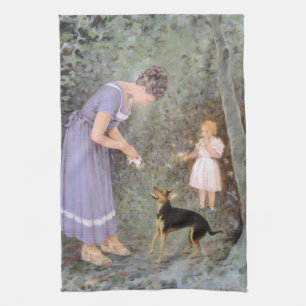 『強欲な小さな犬』 by グイド・マルズッリ、リアリズム キッチンタオル