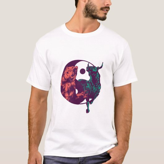 強気と弱気のデイトレーダーギフト Tシャツ (正面)