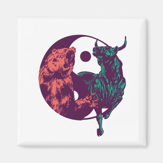 強気と弱気 – 株式市場 マグネット (正面)