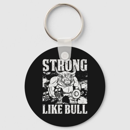 強気なパワーリフティングボディビル キーホルダー (正面)