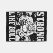 強気なパワーリフティングボディビル フリースブランケット (正面(横))