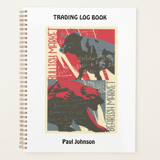 強気の弱気な株式市場の取引プランナー プランナー手帳 (正面)