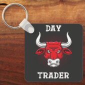 強気の日トレーダーのキーチェーン キーホルダー (正面)