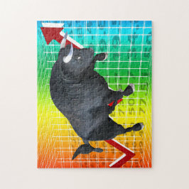 強気市場を充電す走る ジグソーパズル