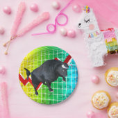 強気市場を充電す走る ペーパープレート (パーティー)