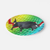 強気市場を充電す走る ペーパープレート (アングル)