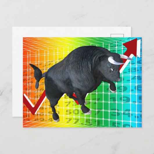 強気市場を充電す走る ポストカード (正面/裏面)