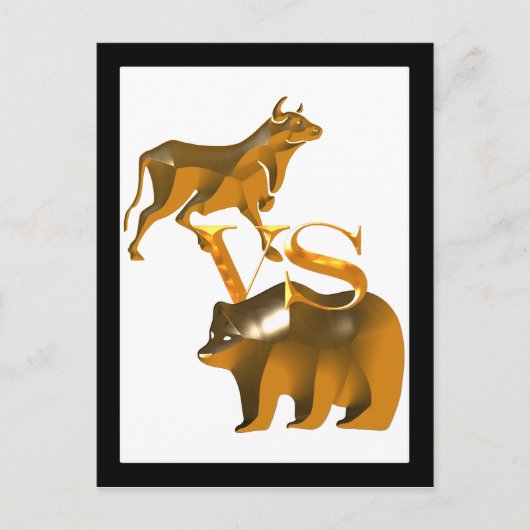 強気市場対弱気市場 ポストカード (正面)