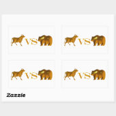 強気市場対弱気市場 長方形シール (シート)