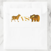 強気市場対弱気市場 長方形シール (バッグ)