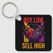 強気市場買の低売り高取引の株式市場 キーホルダー (正面)