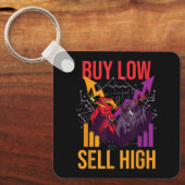強気市場買の低売り高取引の株式市場 キーホルダー (正面)
