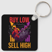 強気市場買の低売り高取引の株式市場 キーホルダー (裏面)