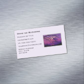 強烈で鮮やかな – 紫の夕日の風景 マグネット名刺 (インサイチュ)