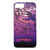 強烈で鮮やかな – 紫の夕日の風景 Case-Mate iPhoneケース (裏面)