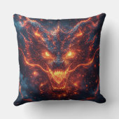 強烈なエネルギーを放つ炎のドラゴンヘッド クッション (裏面)