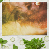 強烈なブラックラマ顔クローズアップ抽象芸術 キッチンタオル (折り畳み)