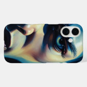 強烈な抽象芸術ブルーイエローポートレート 芸術的 Case-Mate iPhoneケース (裏面 (横))