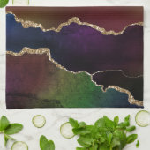 強烈な暗灰岩 | ムーディレインボージュエルトーン キッチンタオル (折り畳み)