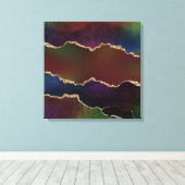 強烈な暗灰岩 | ムーディレインボージュエルトーン キャンバスプリント (インサイチュ (ウッドフロア))