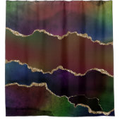 強烈な暗灰岩 | ムーディレインボージュエルトーン シャワーカーテン (正面)