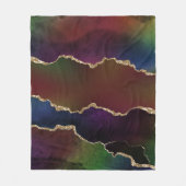 強烈な暗灰岩 | ムーディレインボージュエルトーン フリースブランケット (正面)
