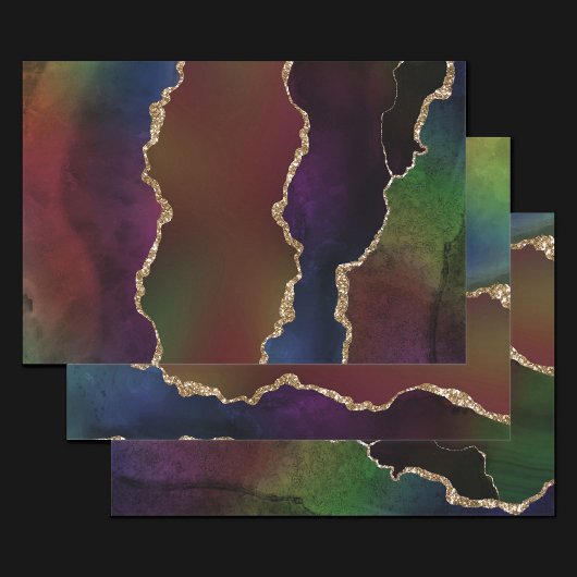 強烈な暗灰岩 | ムーディレインボージュエルトーン ラッピングペーパーシート