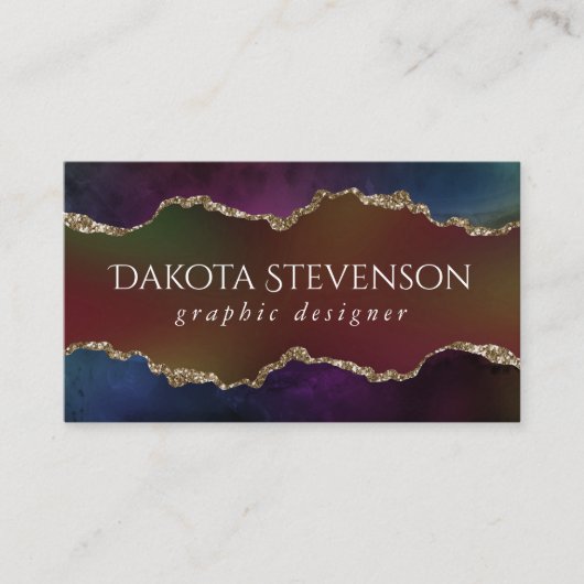 強烈な暗灰岩 | ムーディレインボージュエルトーン 名刺 (正面)