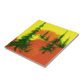 強烈な朝日の出の松 タイル (側面)