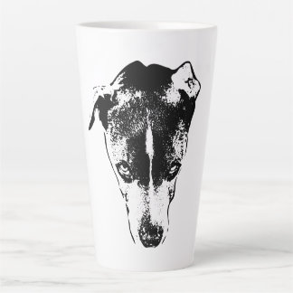 強烈な犬のポートレートインクアートコーヒーマグ カフェラテマグ