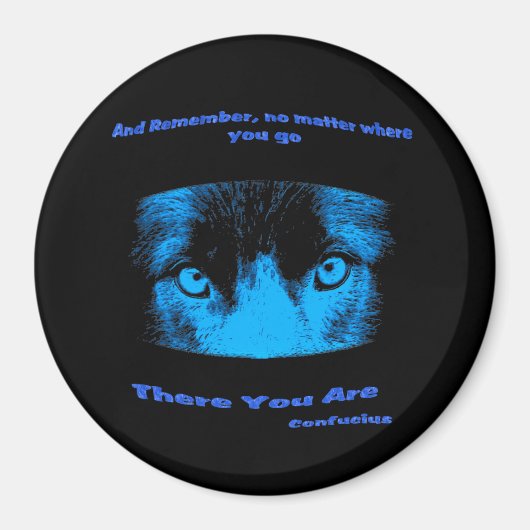 強烈な目の孔子の感動的引用文磁石 マグネット (正面)