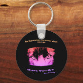 強烈な目の感動的引用文 キーホルダー (正面)