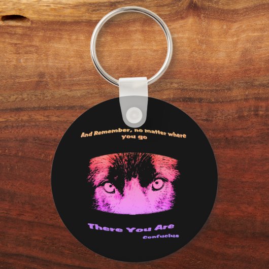 強烈な目の感動的引用文 キーホルダー (正面)