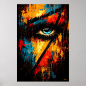強烈な視線コンテンポラリー表現者抽象芸術 ポスター (正面)