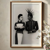 強烈な視線:アヴァンギャルドファッションデュオポートレート ポスター