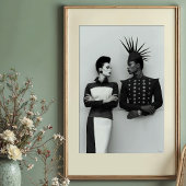 強烈な視線：アヴァンギャルドファッションデュオポートレート ポスター