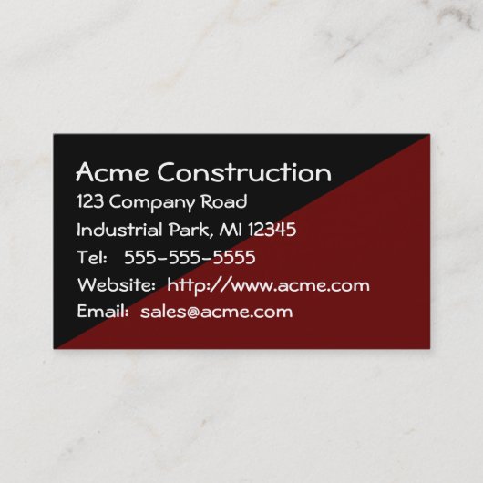 強男らしいNoフリル茶色と黒のプレーン 名刺 (正面)