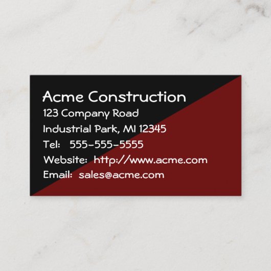 強男らしいNoフリル茶色と黒のプレーン 名刺 (正面)