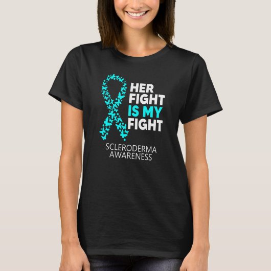 強皮症認識度彼女の戦いは私の戦いの病気 Tシャツ (正面)