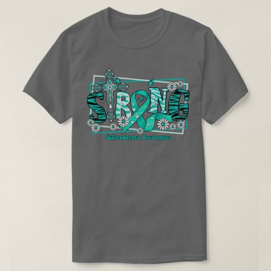 強皮症認識度認識度クロスリボンストロン Tシャツ (デザイン正面)