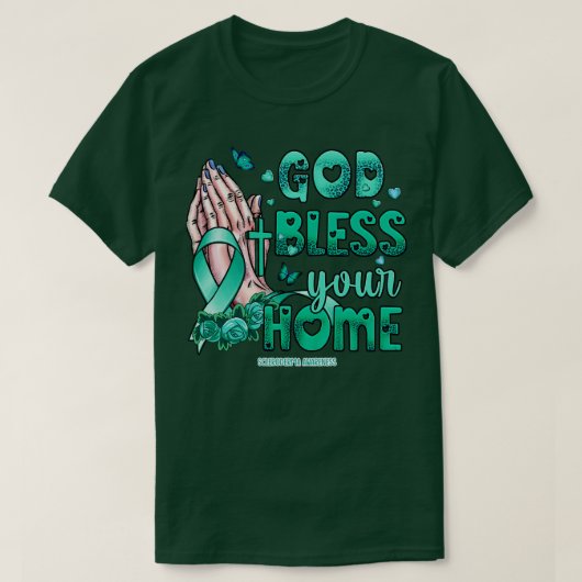 強皮症認識度認識度神の信仰を祝福する Tシャツ (デザイン正面)