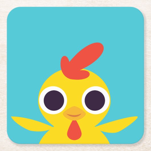 強盗ひよこ スクエアペーパーコースター (正面)