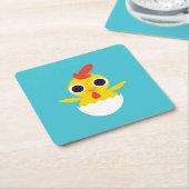 強盗ひよこ スクエアペーパーコースター (アングル)