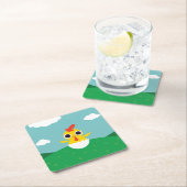 強盗ひよこ スクエアペーパーコースター (インサイチュ)