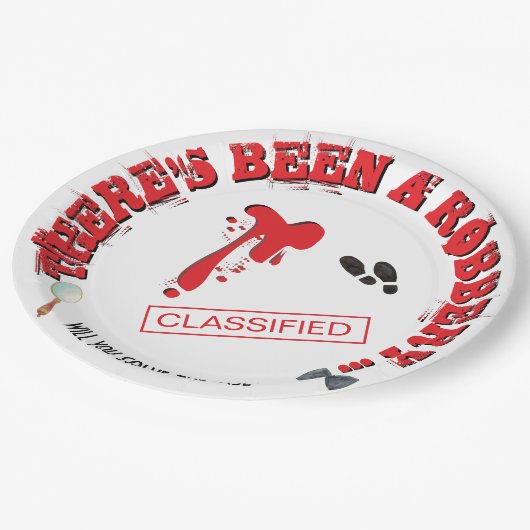 強盗ミステリーバースデーパーティー血紙プレート ペーパープレート (アングル)