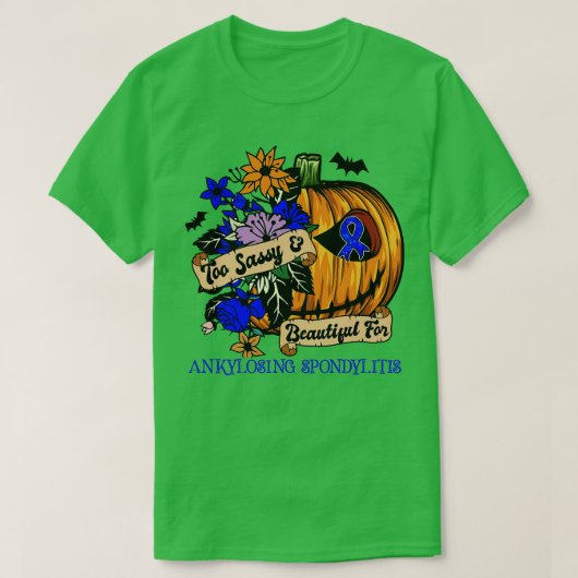 強直性脊椎炎認識度レトロハロウィーンs tシャツ (デザイン正面)