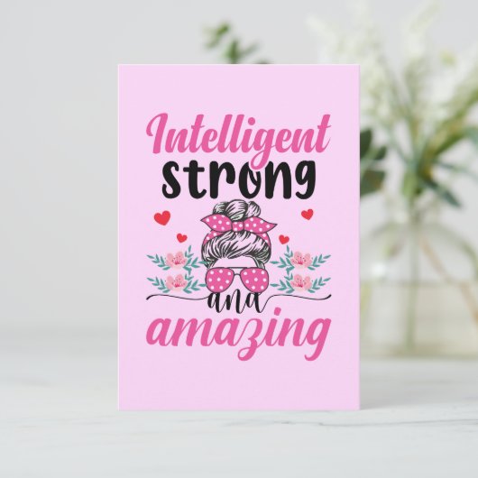 強知性があるい&アメージング女性の引用文 サンキューカード (スタンド正面)