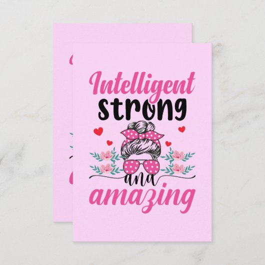 強知性があるい&アメージング女性の引用文 サンキューカード (正面/裏面)