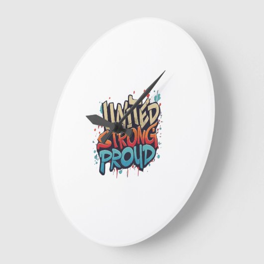 強統一されたい誇りを持った ラージ壁時計 (傾斜)